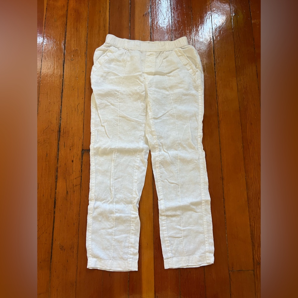 Nicole Miller White Linen Pants